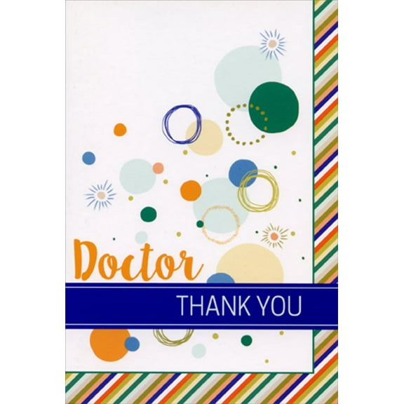 Pictura Doctor Thank You Circles with Striped Border Doctor's Day Card