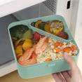 thumbnail image 4 of Microwave Safe Plastic Lunch Box with Divided Compartments Leak-Proof Lid for Office School Meal Prep Includes Fork and Spoon, 4 of 5