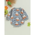 thumbnail image 4 of Liacowi Newborn Baby Boys Halloween Outfit Long Sleeve Ghost Pumpkin Print Romper Bodysuit 3 6 12 18 Months Infant Boys Halloween Onesie Jumpsuits 0-18M, 4 of 7