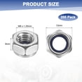 thumbnail image 3 of Uxcell 200-Pack Metric Nylon Insert Hex Lock Nuts, M8 x 1.25mm Thread 304 Stainless Steel Self-Locking Locknuts for Industrial, 3 of 7