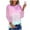 Pink, variant on IROINNID Polyester Long Sleeve T Shirt for Women Comfy Summer Round Neck Print Outing Blouses Tops,Gray