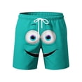 thumbnail image 3 of Yaoyar Mens Beach Shorts Cute Funny Face Summer Swim Trunks Novelty Beachwear Summer Sports Vacation Drawstring Shorts with Pockets, 3 of 5
