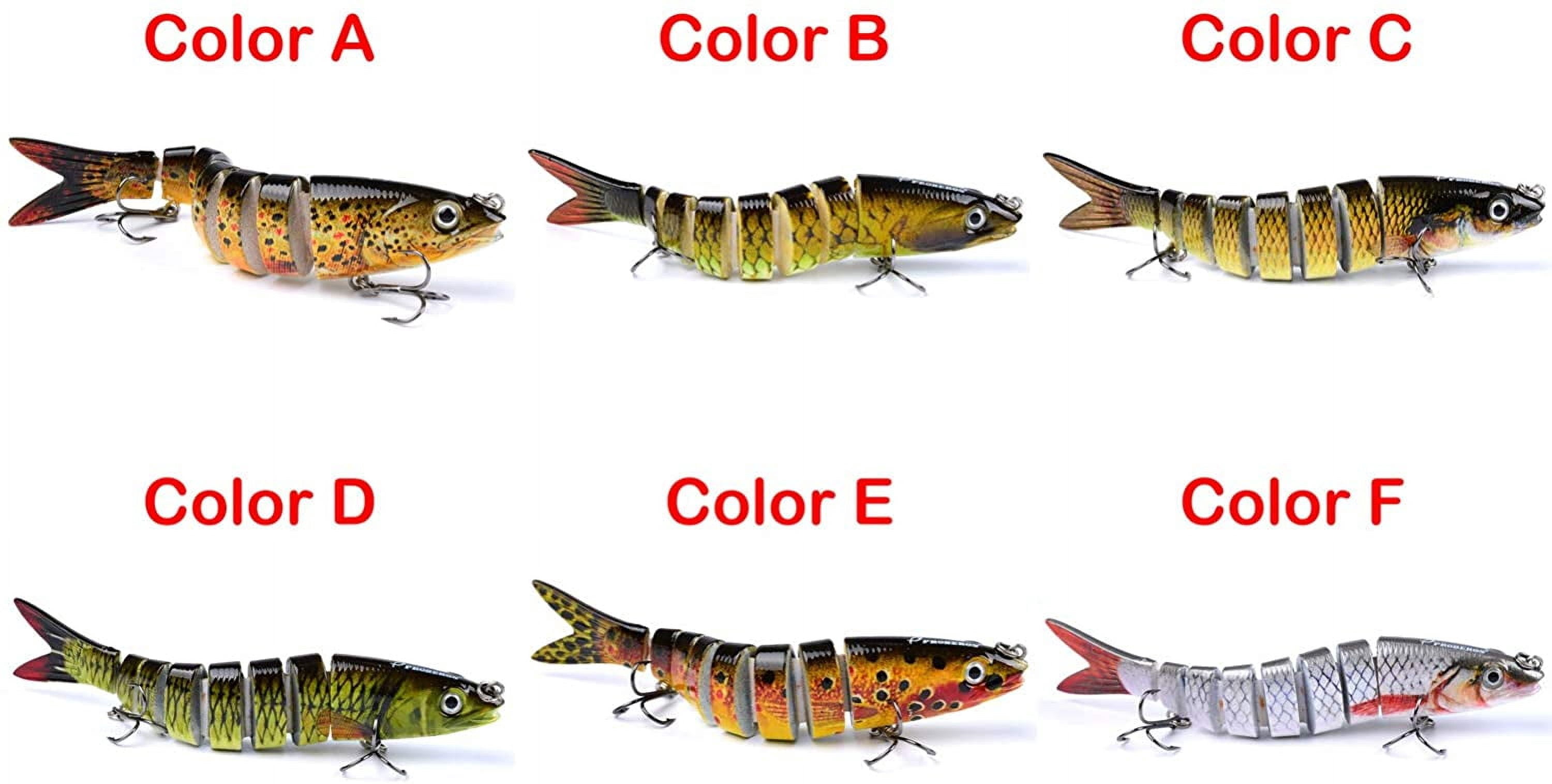 Fishing Bass Lures Multi Jointed Topwater Life-Like Trout Swimbait Hard CrankBaits 6Pcs
