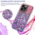 thumbnail image 4 of NIFFPD iPhone 14 Pro with Screen Protector + Camera Lens Protector, Bling Glitter Quicksand Sparkle Clear & Shockproof Protective Cover iPhone 14 Pro 6.1" Red+Purple, 4 of 6