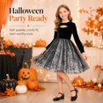 thumbnail image 2 of Girls Spider Web Tutu Dress Long Sleeve Princess Halloween Party Kids Cute Dress Up Holiday Photo 7-12Years, 2 of 6