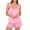 Pink, variant on SwiftWear Women's Ruffle Trim Sleeveless Pajama Set Cute Tank Top Shorts Summer Lounge Wear Comfy Sleepwear Set​, White