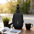 thumbnail image 7 of Naxoaeo Anti-Theft Crossbody Bag, Sling Bag for Men Women, PU Leather Chest Shoulder Bag with Password Lock, Water-Resistant Everyday Bag for Phone Wallet, Travel, Commute, Adjustable Strap, 7 of 7