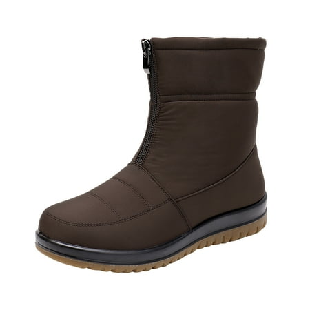 

Larisalt Snow Boots For Women Wedge Booties for Women with Heel Hidden Wedge Boots Ankle Boots Wedge Booties Brown