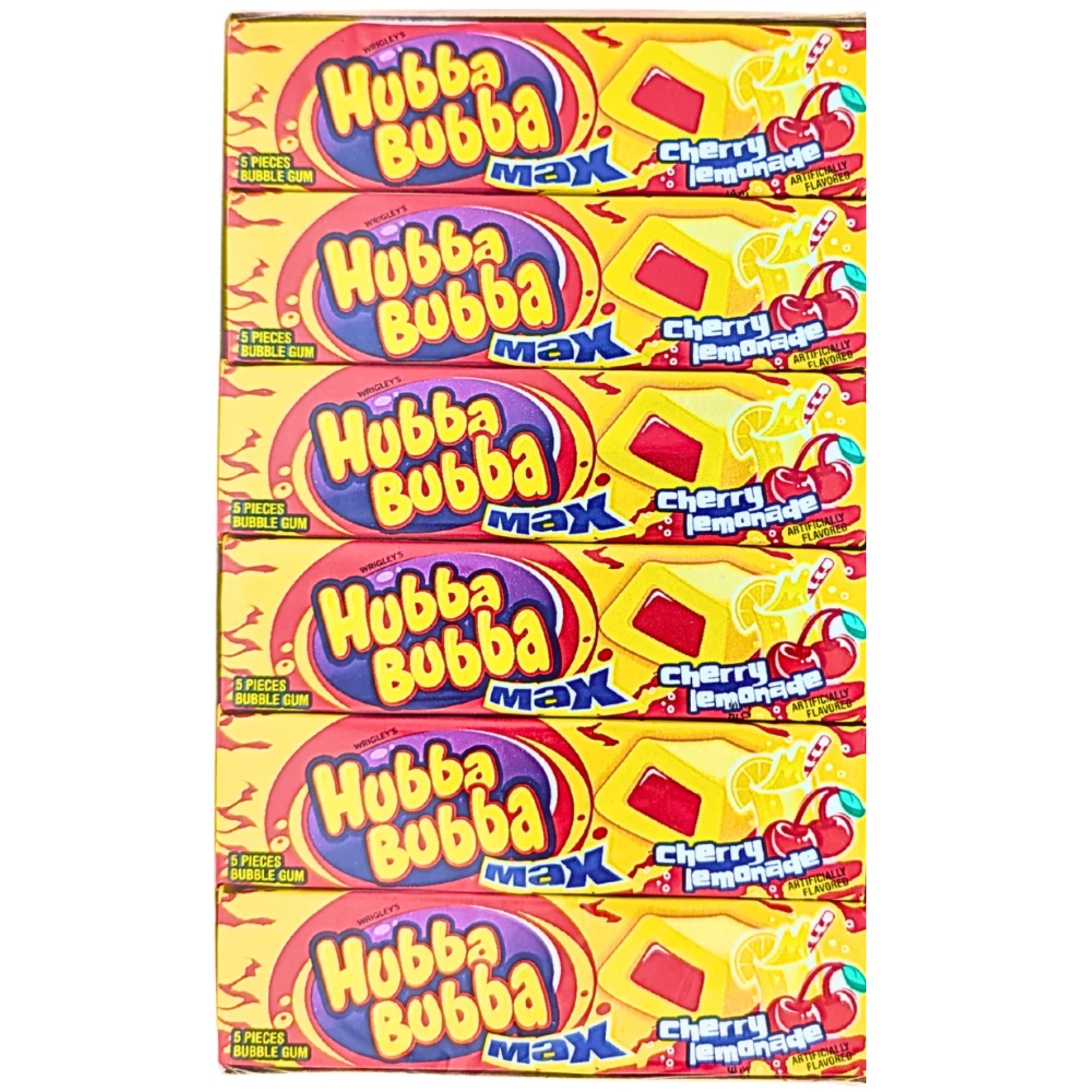 Hubba Bubba Max Bubble Gum CHERRY LEMONADE 5 PC 18 COUNT