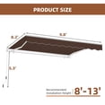 thumbnail image 4 of MEETWARM 9.8'x 8.2' Patio Awning Retractable Awning Cover for Sunshade Shelter, Outdoor Patio Canopy with Manual Crank Handle/Water-Resistant 280g/m² Polyester for Patio, Balcony, Yard, Coffee, 4 of 7