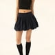 thumbnail image 4 of Minifalda Acampanada de Cintura Alta con Volantes para Mujer, Estilo Urbano Negro L, 4 of 10