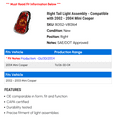 thumbnail image 2 of Right Tail Light Assembly - Compatible with 2002 - 2004 Mini Cooper 2003, 2 of 2