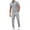 Gray, variant on Xzbqbs Mens 2 Pieces Sets Outfits 1/4 Zip Shirt Short Sleeve and Elastic Waist Drawstring Pants Set Casual Fashion Summer Tracksuits