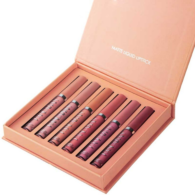 6 Lip Gloss Sets Hot Sexy Colors Liquid Lipstick Waterproof Non