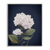 Stupell Industries White Hydrangea Blossom Botanical & Floral Painting Gray Framed Art Print Wall Art, 24 x 30