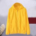 thumbnail image 2 of Sentmoon Rashs Guard for Men Long Sleeve Hooded Neck Mens Jackets Zipper Detail Solid Color Loose Mens Sun Shirt Trendy Summer for Weekend Brunch Yellow XXXXXL, 2 of 4
