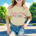 thumbnail image 1 of Hauts Tendance pour Filles à Porter Tous les Jours T-Shirt Graphique à Manches Courtes Confortable et Polyvalent pour Activités Extérieures et Décontractées pour les 3-13 Ans, 1 of 3