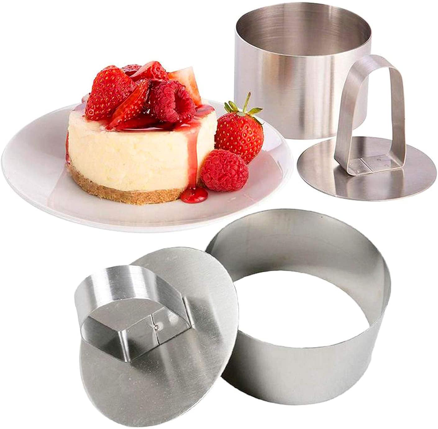  GANAZONO 12 Pcs round mousse circle kitchen aesthetics tool  tartlet baking tin mousse ring forming ring molds cookie shapes round cake  pan frost form Stainless steel Round 3d egg tart 