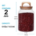 thumbnail image 2 of Juego de frascos SAIOOL de vidrio hermético para cocina, 1,9 L (x2), 2 of 6