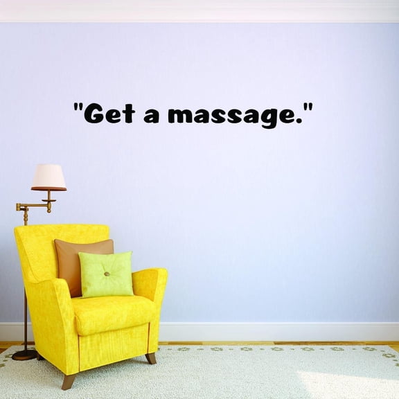 Custom Decals Get A Massage. Wall Art Size: 10 X 36 Inches Color: Black