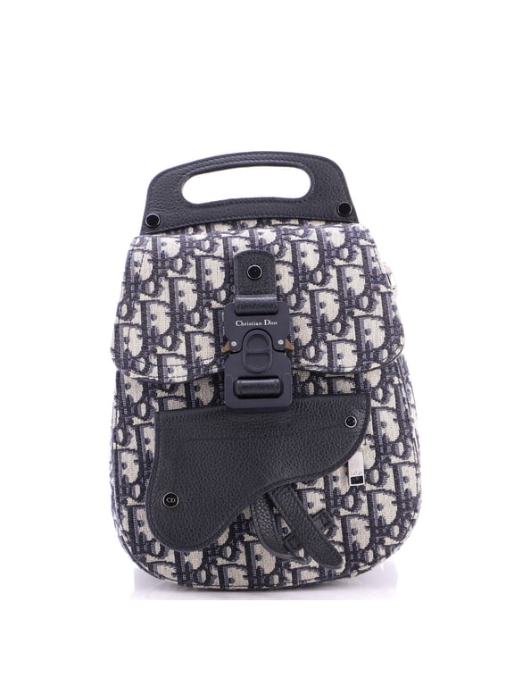 Pre-Owned Saddle Backpack Oblique Canvas Mini By Rebag