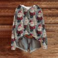 thumbnail image 3 of Women's Knit Sweater Pullover Hooded Sweatshirt with Christmas Print, Cute and Comfortable, Perfect for Fall and Winter Casual Wear and Holiday Festivities,Light Gray,XL, 3 of 5
