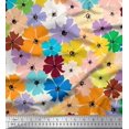 thumbnail image 1 of Soimoi Poly Georgette Fabric Artistic Flower Decor Fabric Printed Yard 52 Inch Wide, 1 of 1