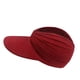 thumbnail image 3 of Sombreros de moda para mujer, visera solar, sombrero sólido ancho de verano, viseras de protección, gorra de playa con cola de caballo, sombrero para mujer, 3 of 4
