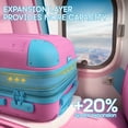 thumbnail image 3 of 3 Piece Hardside Luggage Set, Expandable ABS Spinner Suitcases (20/24/28) – Lightweight & Scratch-Resistant Travel Luggage, Pink -EL2401, 3 of 8