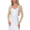 thumbnail image 1 of Inspire Chic Chaquetas de Satén para Mujeres para Vestido de Noche Cárdigan de Malla Abierto Elegante Bolero de Boda S Champagne, 1 of 6