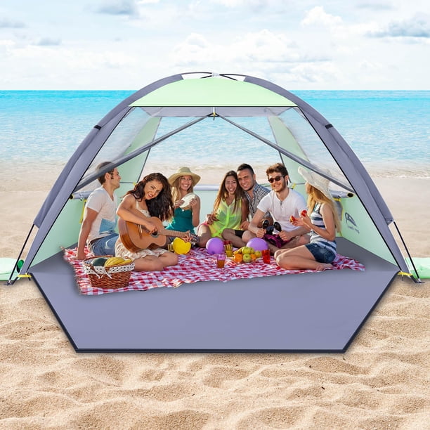 Tienda de Playa Happy Travel con Protección UV UPF 50+ para 6 Personas