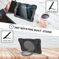 thumbnail image 6 of Dteck Case for Samsung Galaxy Tab A 10.1 inch SM-T510/T515/T517 (2019), Heavy Hybrid Rugged Shockproof Case with Handle Kickstand/Adjustable Shoulder Strap, Black+Gray, 6 of 7