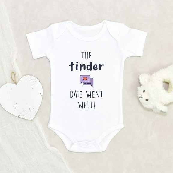 Pregnancy Reveal Baby Onesie Unique Baby Onesie The Tinder Date Went Well Baby Onesie Baby Shower Gift Cute Baby Clothes