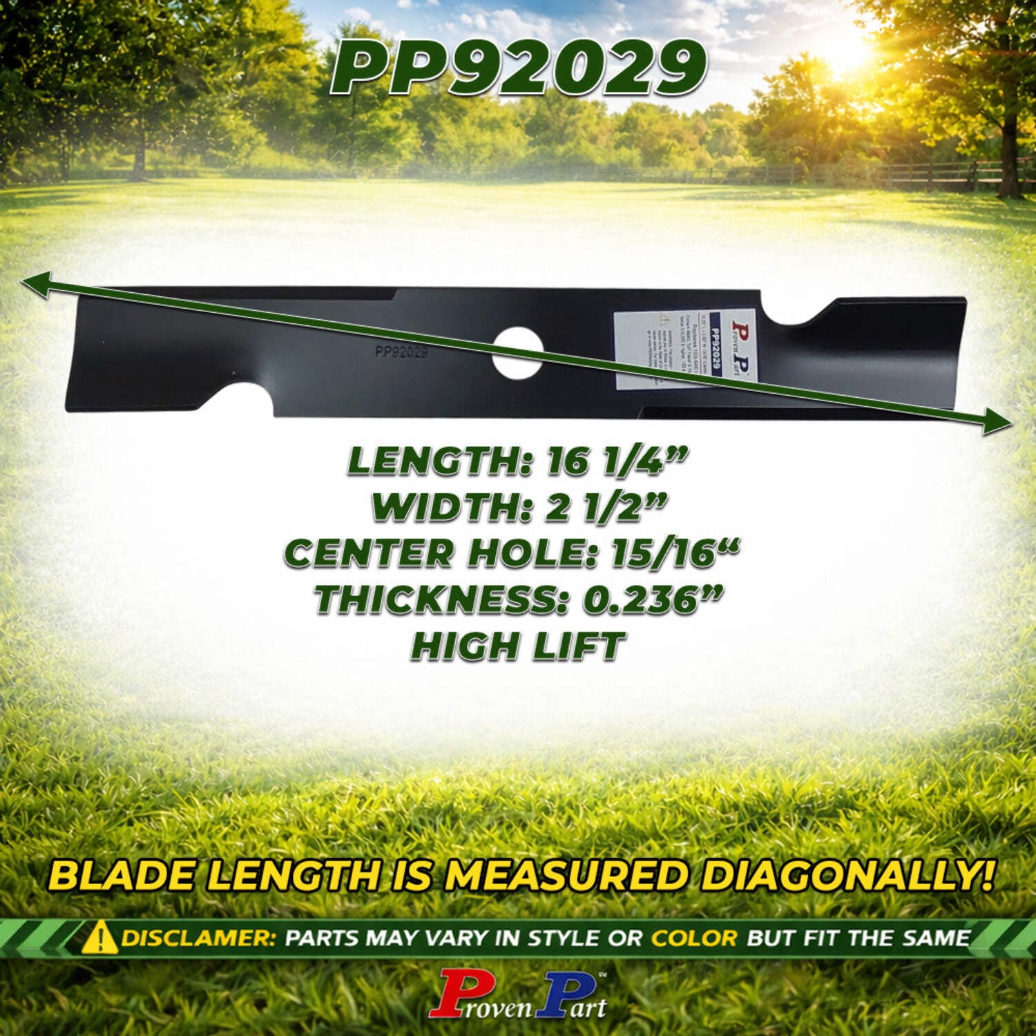 Proven Part 6-Pack High Lift Mower Blade Fits Exmark 103-6401-S