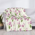 thumbnail image 3 of Fuzoiu Tulips Flowers Print Flannel Blanket,Throw Blanket,Flannel Home Decor,Fleece Bed Blankets,Cozy Soft Blanket for Bed, Sofa, Camping, and Travel-40"x30", 3 of 6