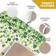 thumbnail image 4 of St Patricks Day Clover Dish Drying Mat for Kitchen Counter 16x18 Inch Green Lucky Shamrock Clover Kitchen Mat Microfiber Super Absorbent Dishes Drainer Rack Pad for Kitchen Counter Coffee Bar, 4 of 6