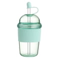 thumbnail image 2 of Reusable Iced Coffee Cup 430ml with Wide Mouth Straw and Anti- Grip Equipped with Heat-Insulating Silicone Lid Ultra-Light Portable Travel Tumbler Safe Food-Grade for All Beverages (1PC), 2 of 4