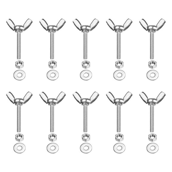 Uxcell M3-0.5 x 20 mm Wing Butterfly Screw, 10 Pcs Wing Nuts and Bolts Machine Fastener Thumb Hand Screws, Silver