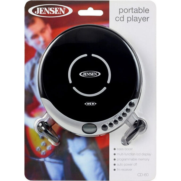 Jensen Compact Portable CD Player with Bass Boost, Battery