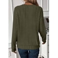 thumbnail image 5 of Remera PRETTYGARDEN de Punto Acanalado Manga Larga Cuello en V Verde Militar Talle L, 5 of 5
