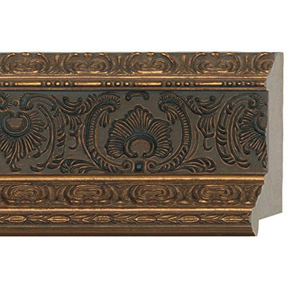 Picture Frame Moulding (Wood) 18Ft Bundle - Ornate Gold Finish - 4" Width - 1 1/16" Rabbet Depth