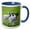Blue/White, variant on 3drose, England, West Yorkshire. Lambs., 11oz Two-tone Black Mug
