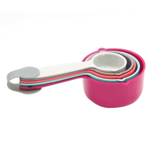 Naiovety Juego de 5 unidades de cucharas medidoras, cuchara medidora de plástico colorida para hornear, cuchara para hornear pasteles de Herramientas y accesorios para hornear