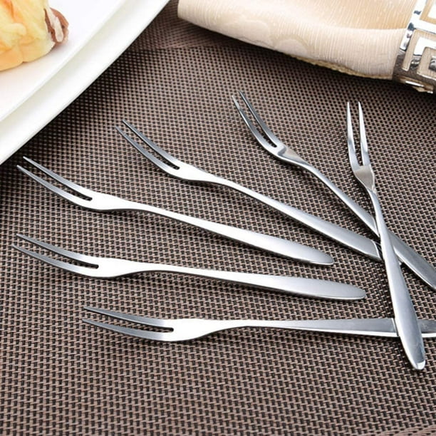 12 Pieces Stainless Steel Small Appetizer Dessert Forks 2Prong Salad Fruit Tasting Forks