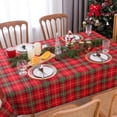 thumbnail image 2 of Romanstile Christmas Tablecloth for Rectangle Tables,Polyester Table Cover Perfect for Holiday Parties,Dining and Banpuet (Christmas Red Plaid Xmas Waterproof Tablecloths,60*102in), 2 of 8