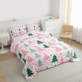 thumbnail image 3 of Manfei Cartoon Xmas Tree Queen Comforter Set, Merry Christmas Bedding Sets, Princess Fairy Tale Reversible Bedding Comforter Set, Ultra Soft Home Decor, 3pcs, 3 of 8