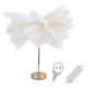 thumbnail image 1 of Lámpara de mesa de plumas de avestruz G4, luz nocturna, lámpara decorativa para dormitorio, sala de bodas, enchufe blanco de EE. UU. 110V, 1 of 14