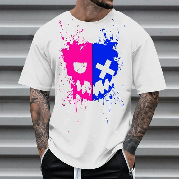 Njoeus Boys Shirts Mens White Tee Shirts Men'S Graphic T-Shirts Mens T Shirt Funny Graphic Novelty Tees For Guys Big & Tall Casual Short Sleeve Summer T-Shirt S-5Xl Men Top Size Plus Summer Savings