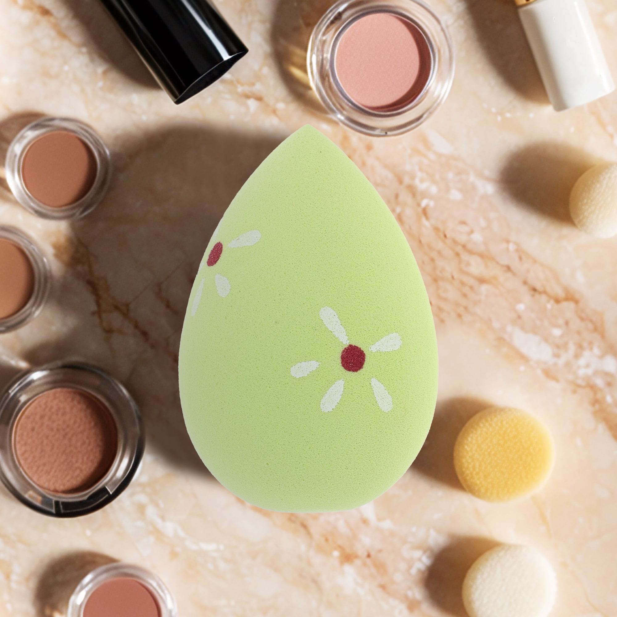 Unique Bargains 1 Pc Floral Face Makeup Sponge for Bedrooms Green