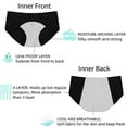 thumbnail image 5 of Taesha Women's Bamboo Period Underwear Heavy Flow Breathable High Waist Leakproof Briefs, 5-Pack, 5 of 16